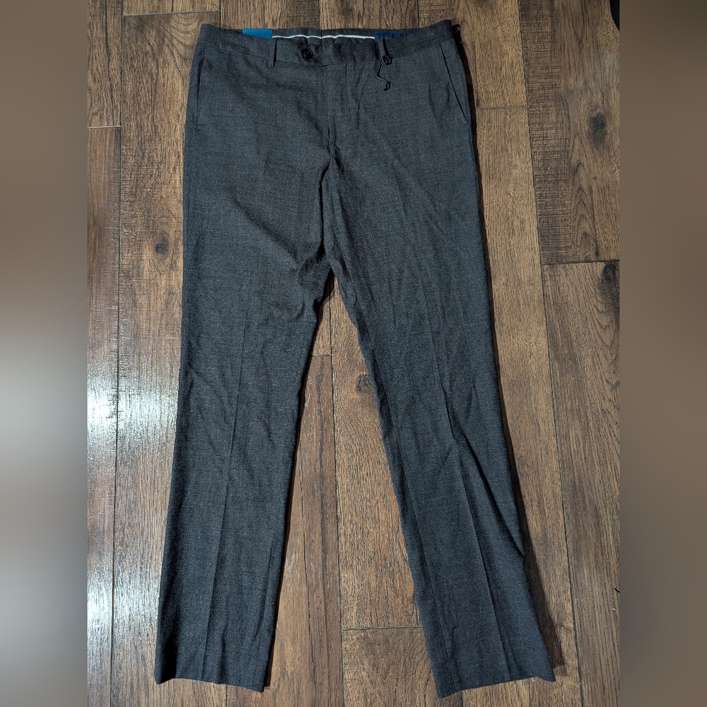 Fairlane Refined Wool Blend Slim Fit Mens Chinos Slacks Dark Gray 36x36 NWT!